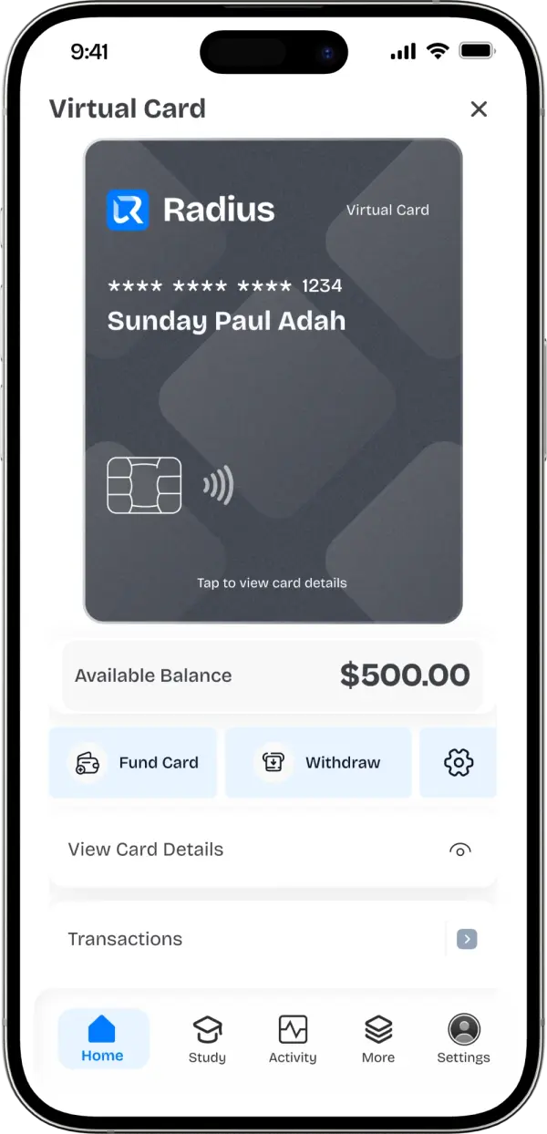 Radius app tools for international students